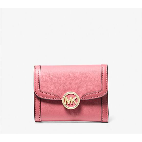 MICHAEL KORS LEIDA MEDIUM WALLET IN LIGHT PINK BERRY SORBET - Picture 1 of 2